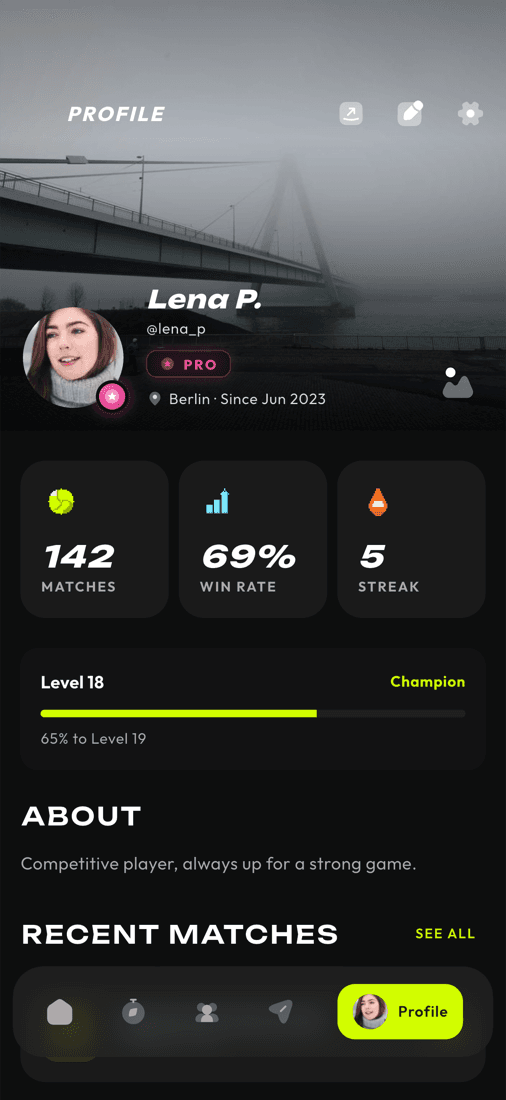 Spielerprofile und Social Graph